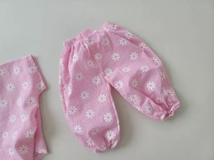Moran - Korean Children Fashion - #fashionkids - Gojengi Daisy Top Bottom Set - 2