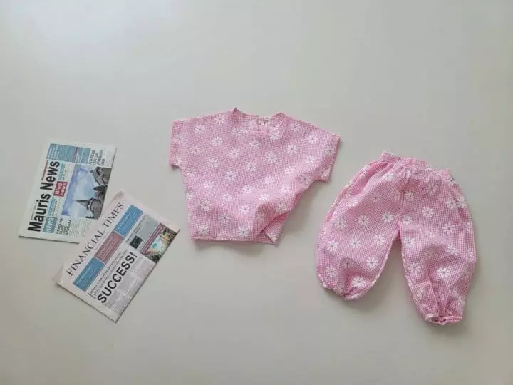 Moran - Korean Children Fashion - #kidsshorts - Gojengi Daisy Top Bottom Set - 3
