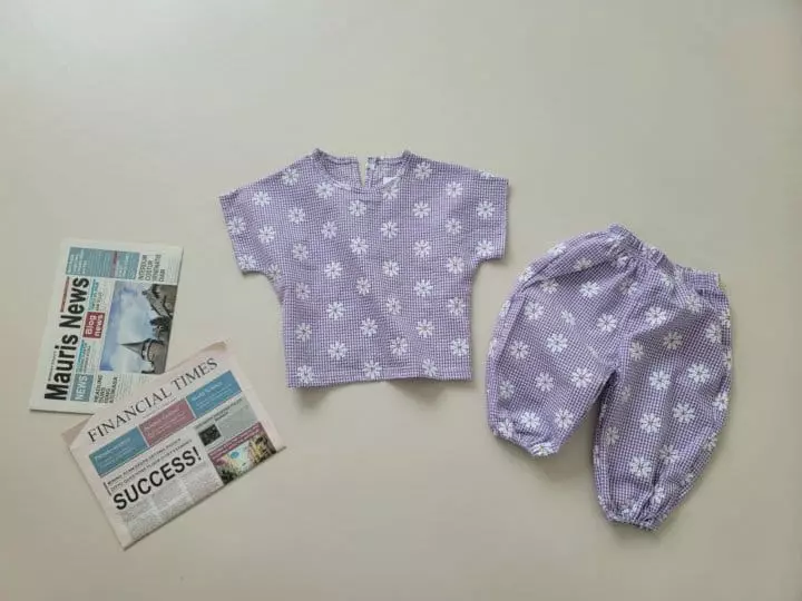 Moran - Korean Children Fashion - #kidsshorts - Gojengi Daisy Top Bottom Set - 4