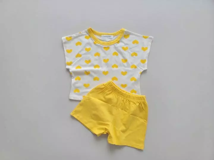Moran - Korean Children Fashion - #littlefashionista - Love Top Bottom Set  - 2