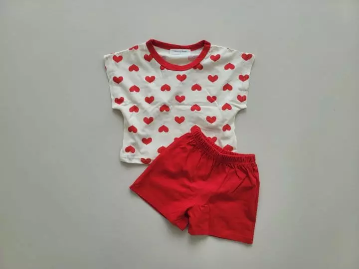 Moran - Korean Children Fashion - #magicofchildhood - Love Top Bottom Set  - 3