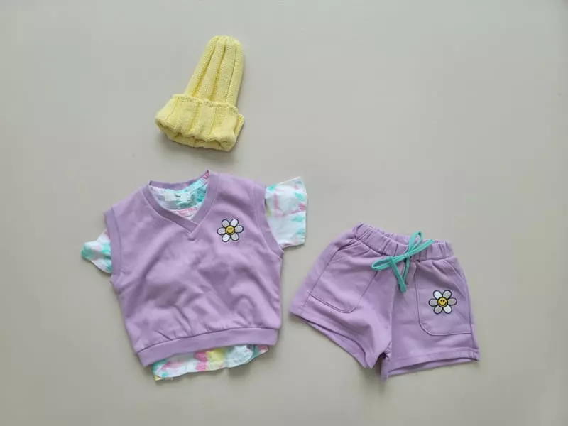 Moran - Korean Children Fashion - #minifashionista - Daisy Embroidery Top Bottom Set - 8