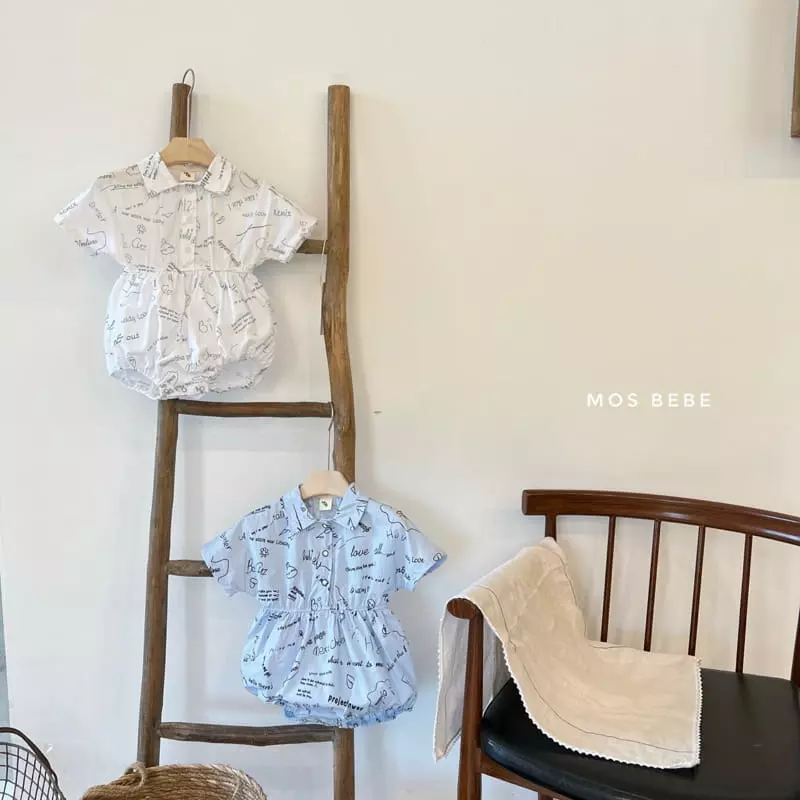 Mos Bebe - Korean Baby Fashion - #babyboutique - Sketch Collatr Bodysuit - 9