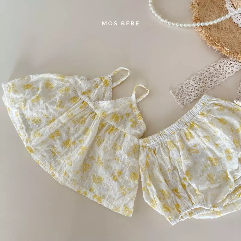 Mos Bebe - Korean Baby Fashion - #babyboutiqueclothing - Rose Sleeveless Top Bottom Set - 7