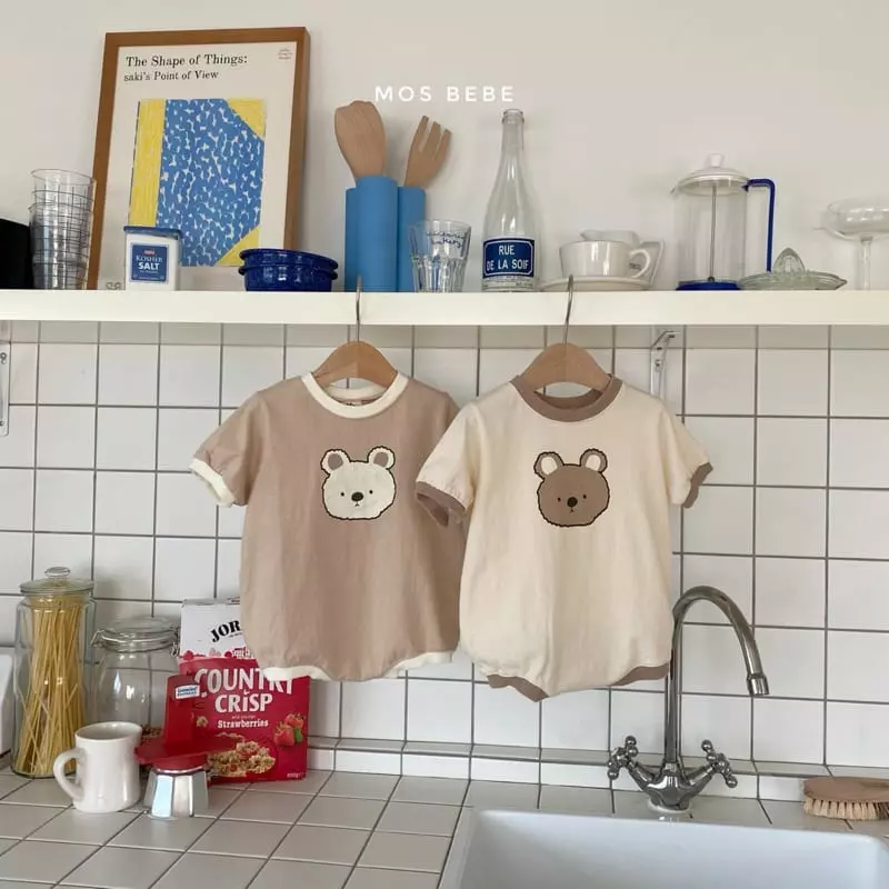 Mos Bebe - Korean Baby Fashion - #babyfashion - Bear Color Bodysuit - 7