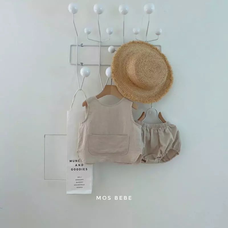 Mos Bebe - Korean Baby Fashion - #babygirlfashion - Tami Pocket Top Bottom Set - 4