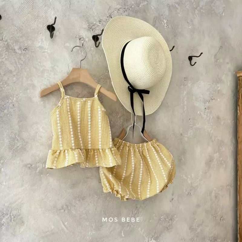 Mos Bebe - Korean Baby Fashion - #babylifestyle - Bandy Top Bottom Set - 3