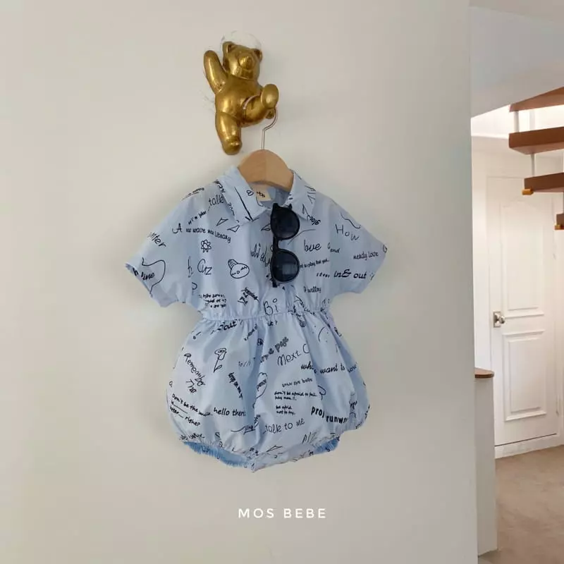 Mos Bebe - Korean Baby Fashion - #babyootd - Sketch Collatr Bodysuit - 3