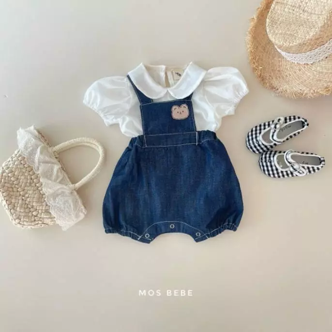 Mos Bebe - Korean Baby Fashion - #babyootd - Denim Dungarees