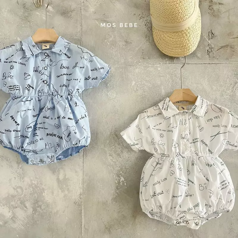 Mos Bebe - Korean Baby Fashion - #babyootd - Sketch Collatr Bodysuit - 4