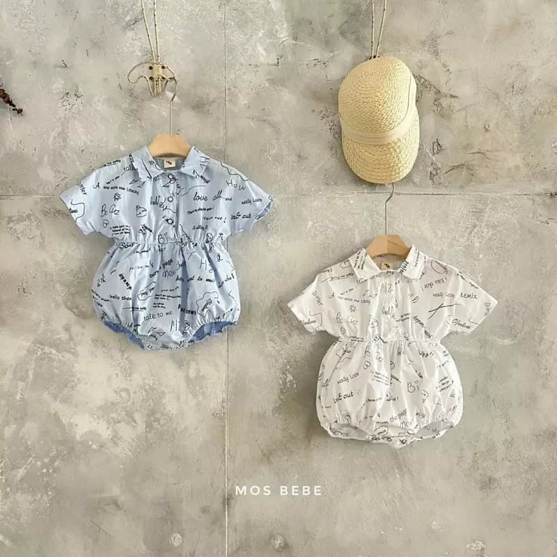 Mos Bebe - Korean Baby Fashion - #babyoutfit - Sketch Collatr Bodysuit - 5