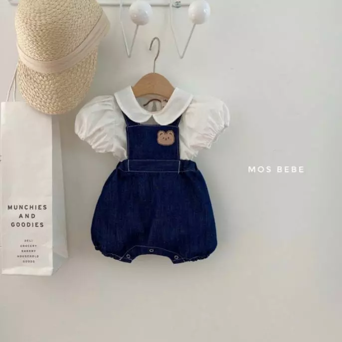 Mos Bebe - Korean Baby Fashion - #babyoutfit - Denim Dungarees - 3
