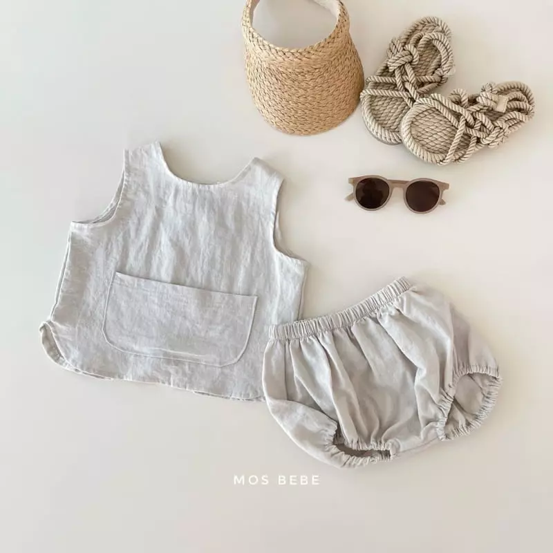 Mos Bebe - Korean Baby Fashion - #babywear - Tami Pocket Top Bottom Set - 9
