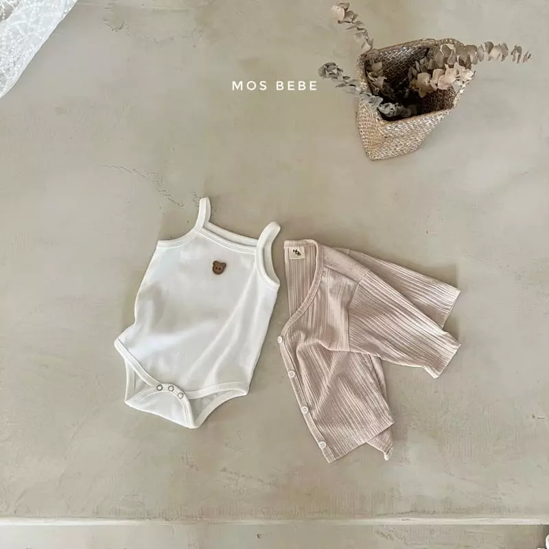 Mos Bebe - Korean Baby Fashion - #babywear - Daily Cardigan Bodysuit Set