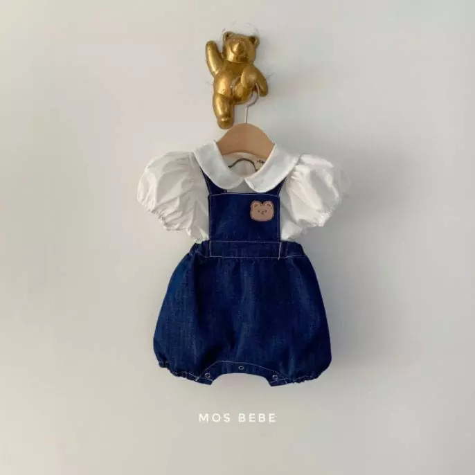 Mos Bebe - Korean Baby Fashion - #babyoutfit - Denim Dungarees - 4