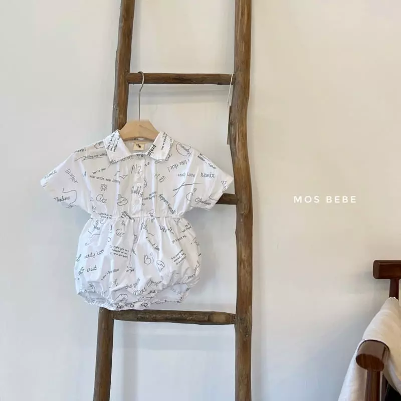 Mos Bebe - Korean Baby Fashion - #onlinebabyboutique - Sketch Collatr Bodysuit - 7