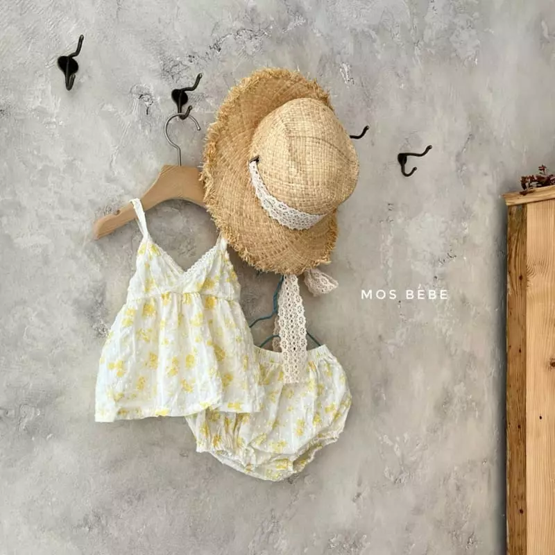 Mos Bebe - Korean Baby Fashion - #onlinebabyboutique - Rose Sleeveless Top Bottom Set - 3