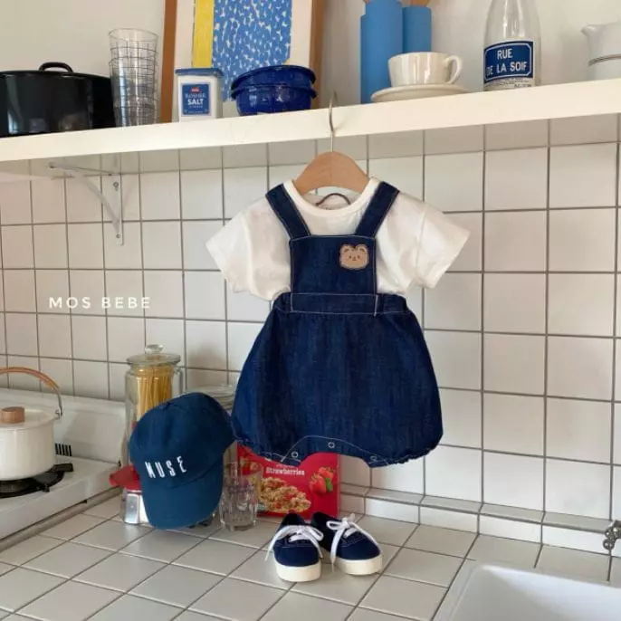 Mos Bebe - Korean Baby Fashion - #onlinebabyboutique - Denim Dungarees - 5