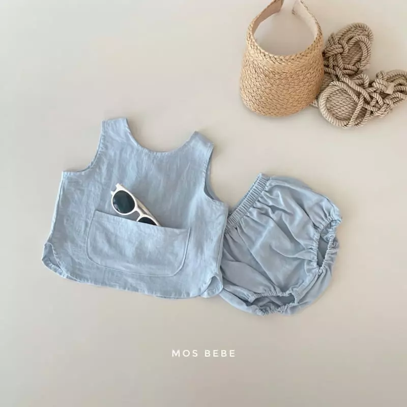 Mos Bebe - Korean Baby Fashion - #onlinebabyshop - Tami Pocket Top Bottom Set - 11