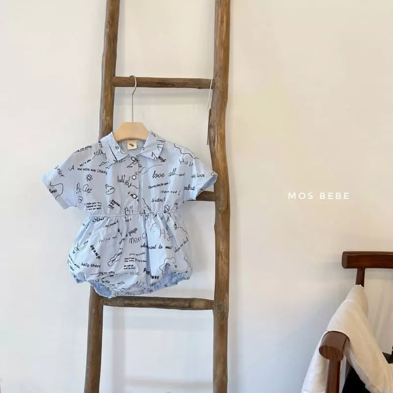 Mos Bebe - Korean Baby Fashion - #onlinebabyshop - Sketch Collatr Bodysuit - 8
