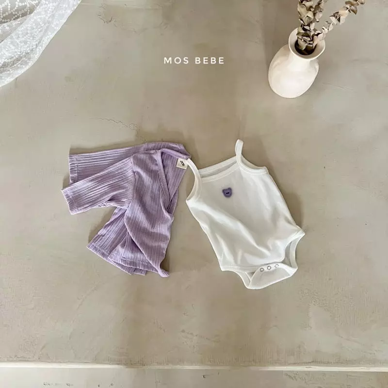 Mos Bebe - Korean Baby Fashion - #onlinebabyshop - Daily Cardigan Bodysuit Set - 3