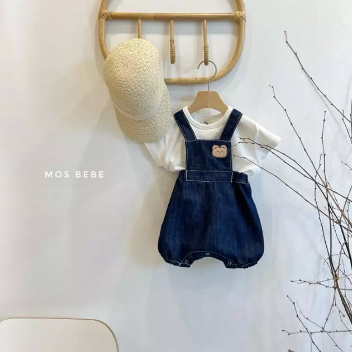 Mos Bebe - Korean Baby Fashion - #onlinebabyshop - Denim Dungarees - 6
