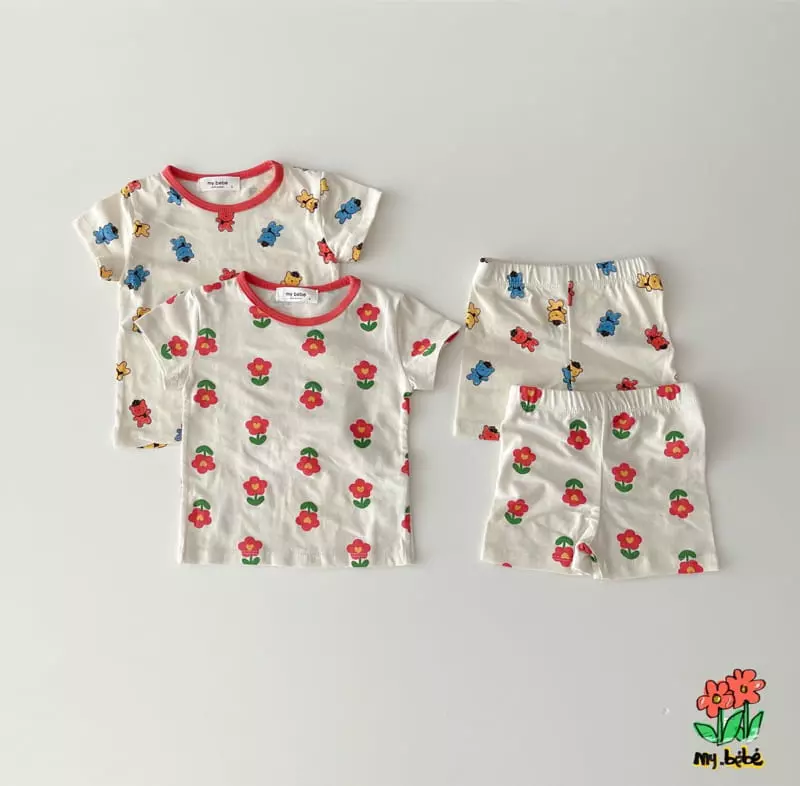 My Bebe - Korean Children Fashion - #Kfashion4kids - Short Sleeves Easywear - 2