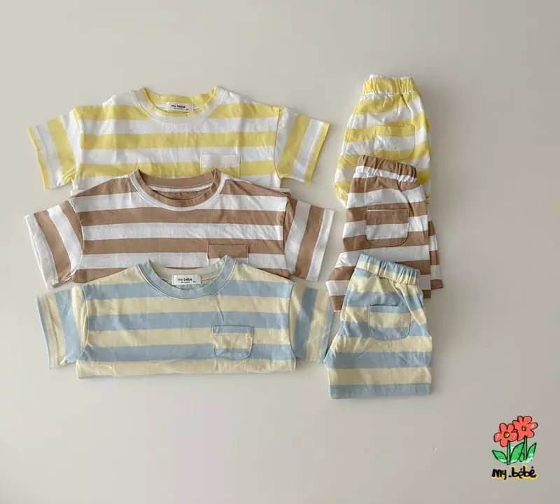 My Bebe - Korean Children Fashion - #Kfashion4kids - Together Top Bottom Set