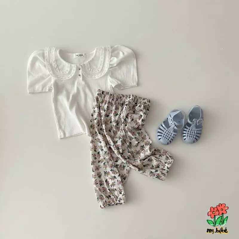 My Bebe - Korean Children Fashion - #childofig - Lace Collar Tee - 6