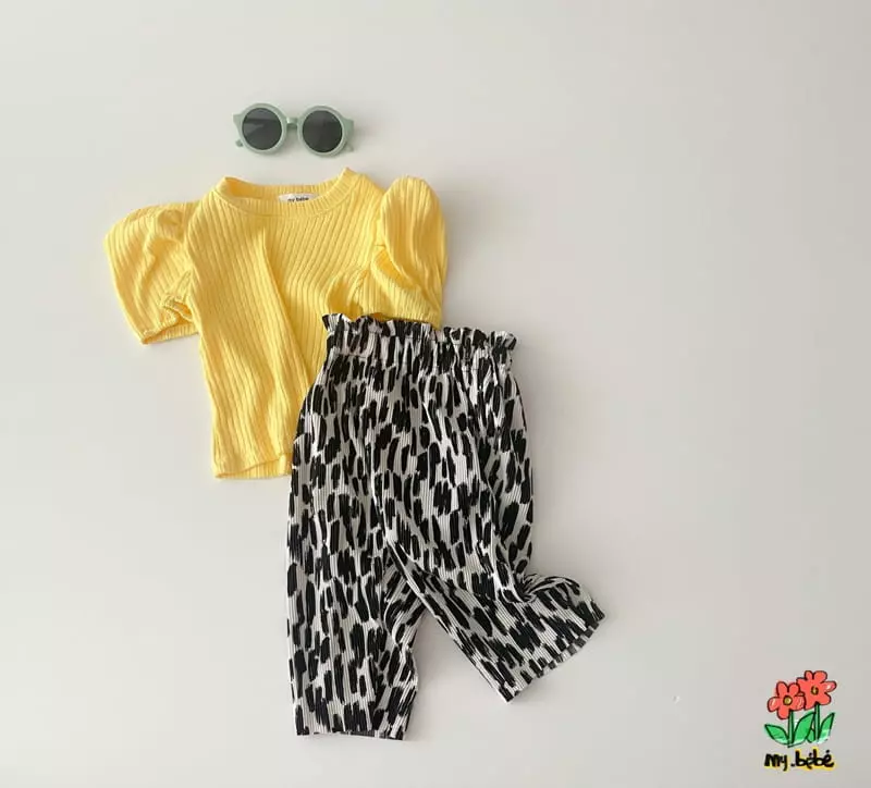 My Bebe - Korean Children Fashion - #childofig - Rib Puff Tee - 4