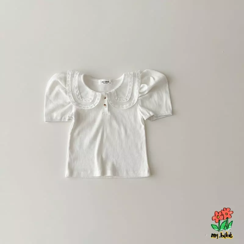 My Bebe - Korean Children Fashion - #designkidswear - Lace Collar Tee - 8