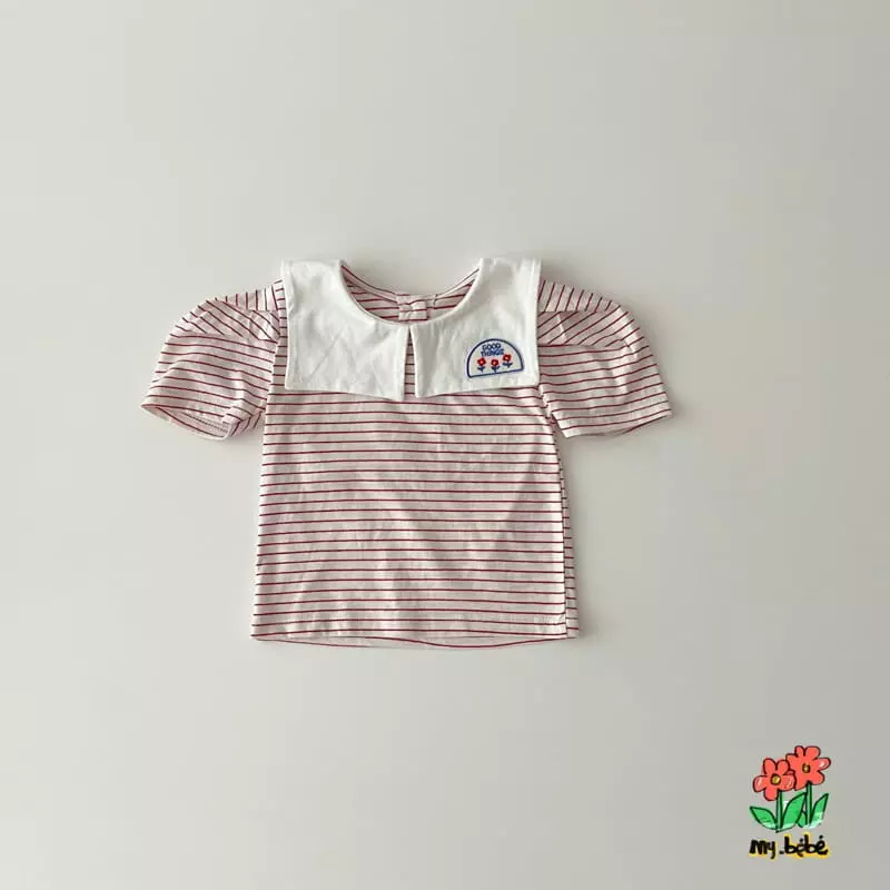 My Bebe - Korean Children Fashion - #designkidswear - Square Collar Tee - 6
