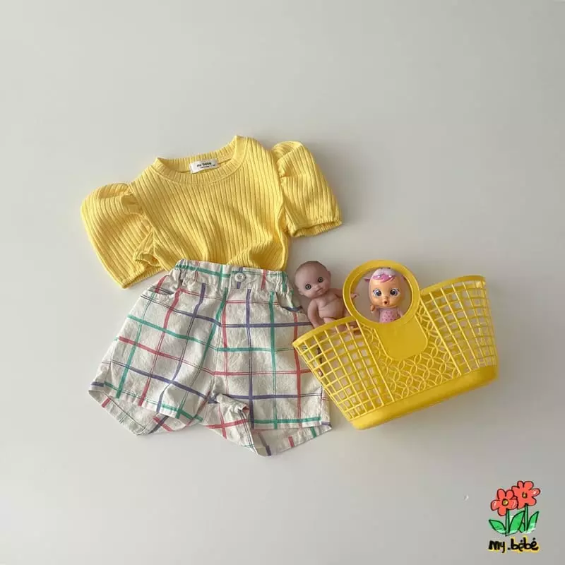 My Bebe - Korean Children Fashion - #designkidswear - Rib Puff Tee - 5
