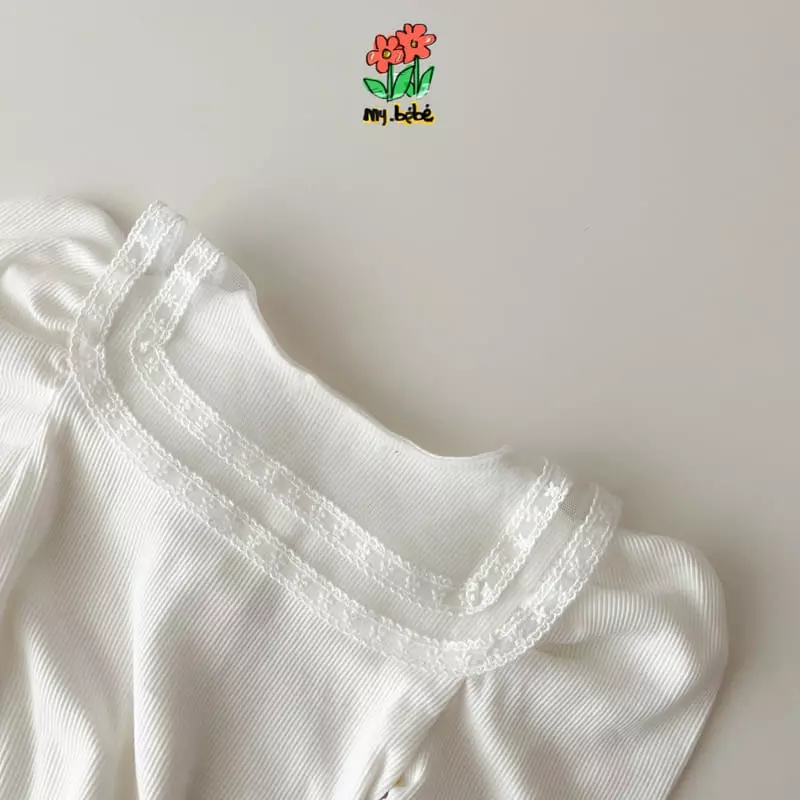 My Bebe - Korean Children Fashion - #fashionkids - Lace Collar Tee - 10