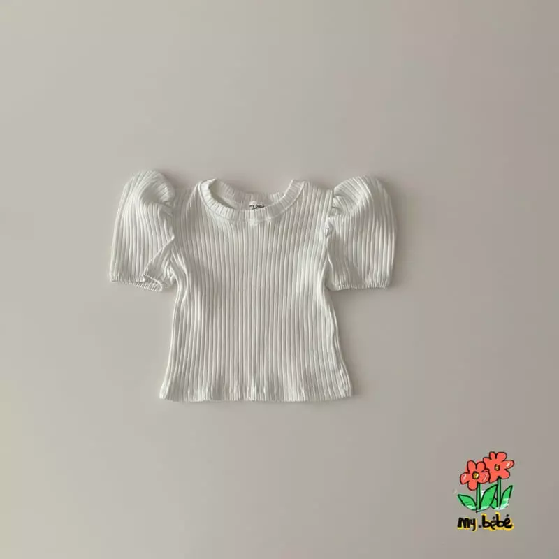 My Bebe - Korean Children Fashion - #kidzfashiontrend - Rib Puff Tee - 10