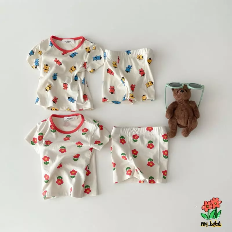 My Bebe - Korean Children Fashion - #littlefashionista - Short Sleeves Easywear - 3
