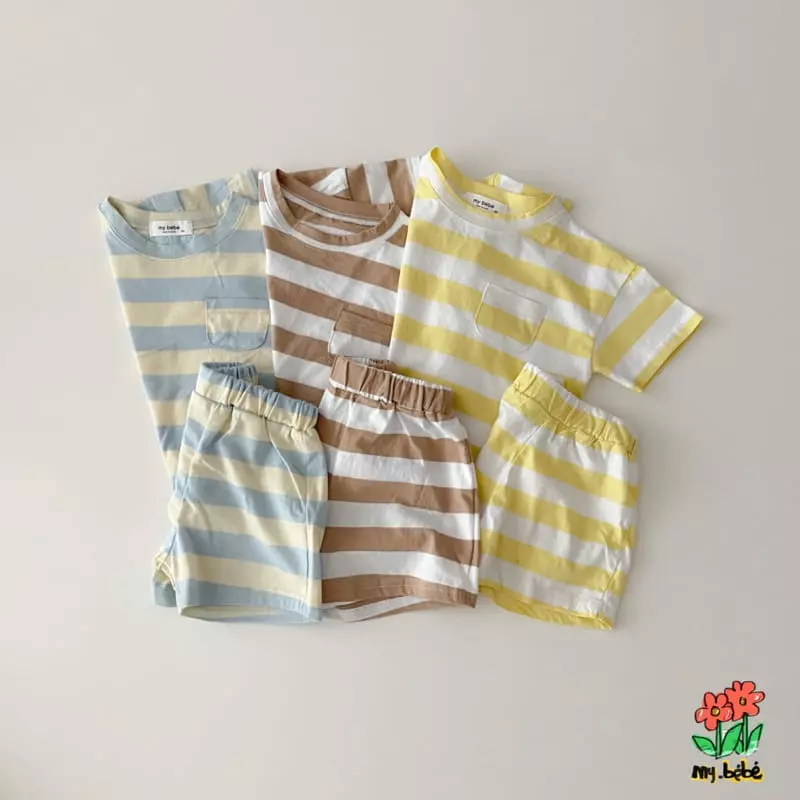 My Bebe - Korean Children Fashion - #littlefashionista - Together Top Bottom Set - 2