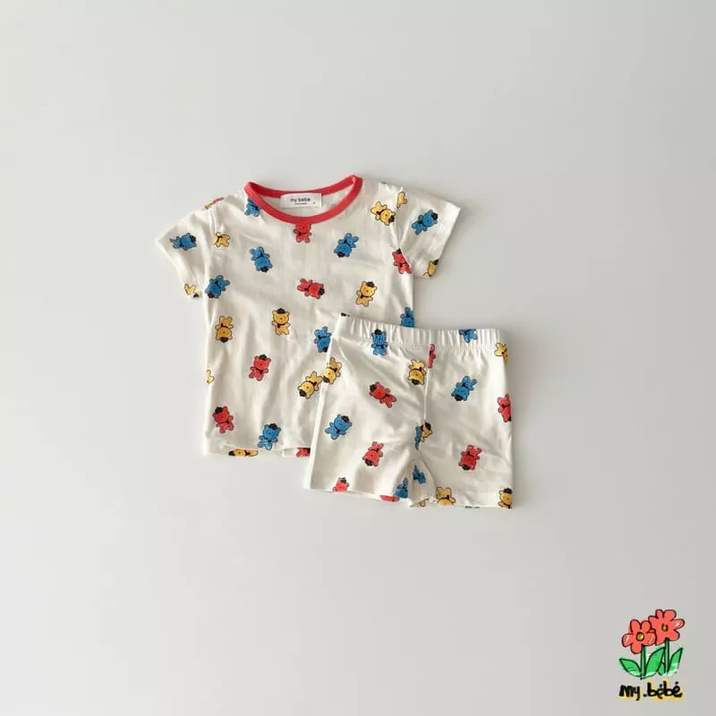 My Bebe - Korean Children Fashion - #littlefashionista - Short Sleeves Easywear - 4