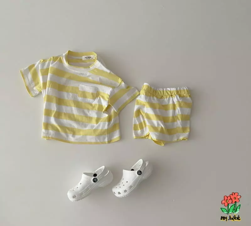 My Bebe - Korean Children Fashion - #prettylittlegirls - Together Top Bottom Set - 5