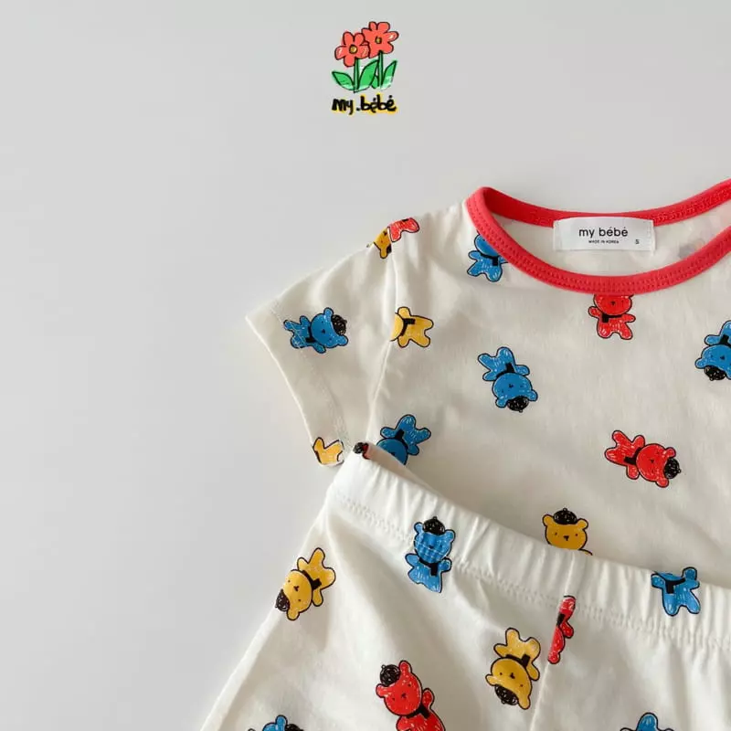 My Bebe - Korean Children Fashion - #todddlerfashion - Short Sleeves Easywear - 7