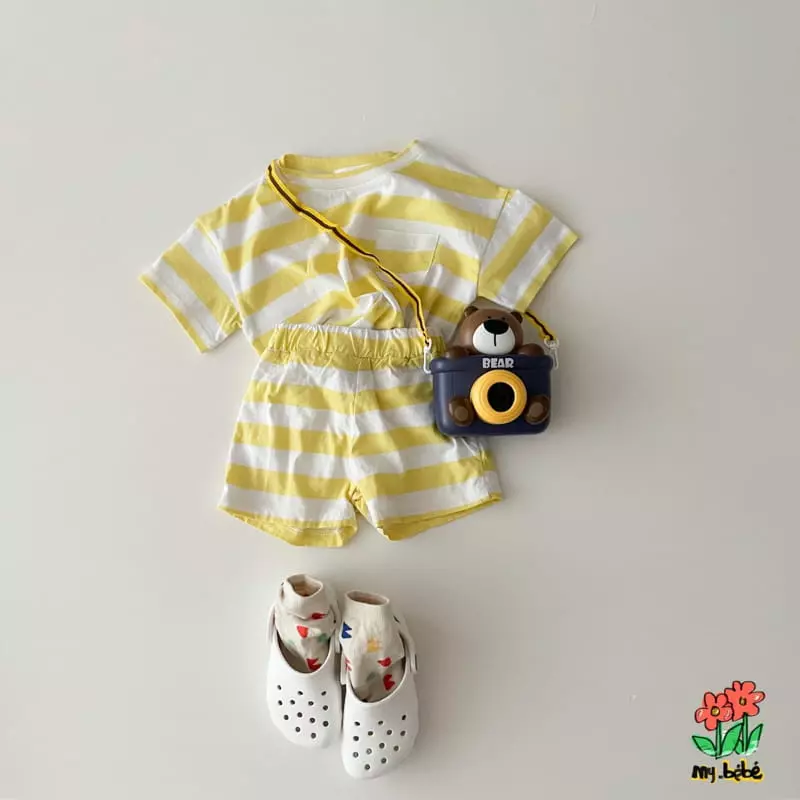 My Bebe - Korean Children Fashion - #todddlerfashion - Together Top Bottom Set - 6