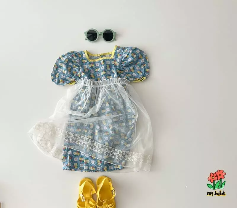 My Bebe - Korean Children Fashion - #prettylittlegirls - Piping One-piece - 4
