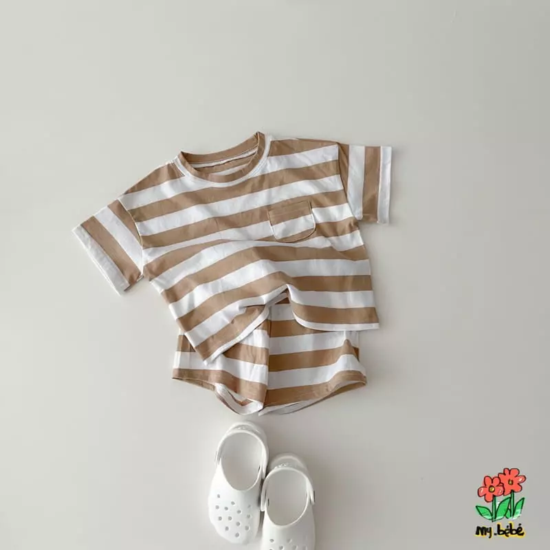 My Bebe - Korean Children Fashion - #toddlerclothing - Together Top Bottom Set - 7