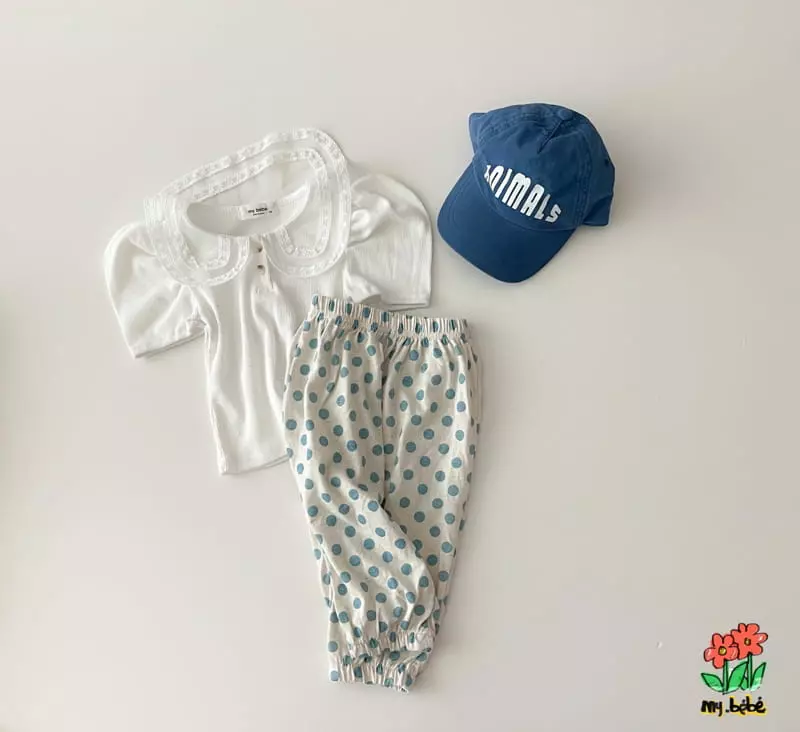 My Bebe - Korean Children Fashion - #todddlerfashion - Lace Collar Tee - 4