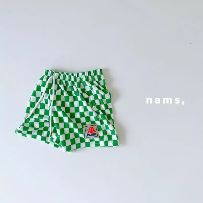 NAMS - Korean Children Fashion - #kidsstore - Check Boarder Towel Pants - 2