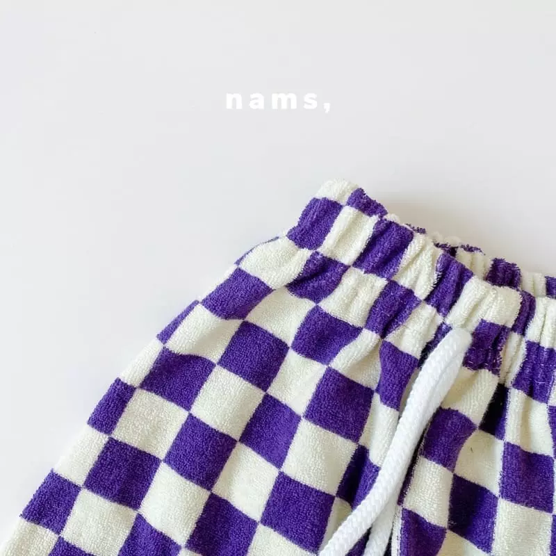 NAMS - Korean Children Fashion - #littlefashionista - Check Boarder Towel Pants - 5
