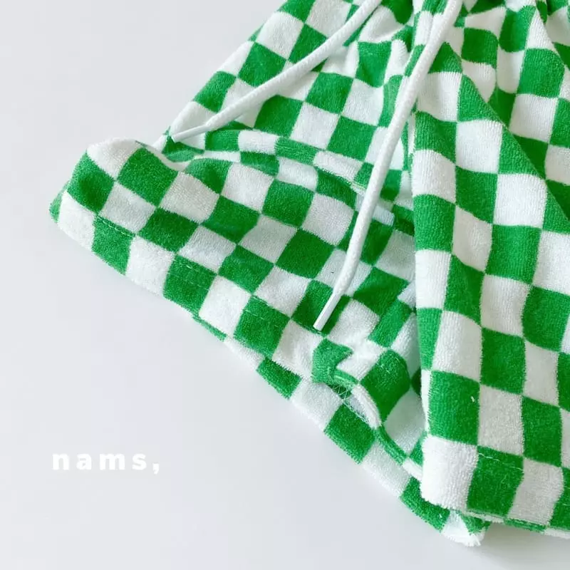 NAMS - Korean Children Fashion - #minifashionista - Check Boarder Towel Pants - 7