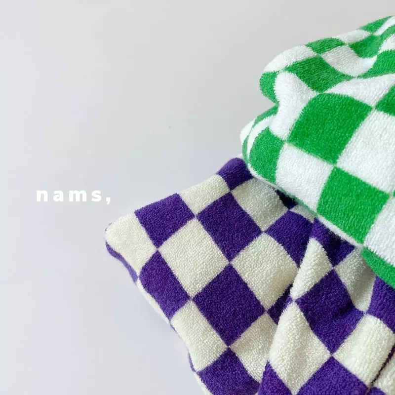 NAMS - Korean Children Fashion - #todddlerfashion - Check Boarder Towel Pants - 9
