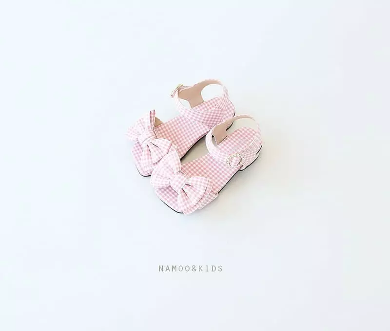 Namoo & Kids - Korean Children Fashion - #magicofchildhood - Oan Ribbon Check Sandals - 2