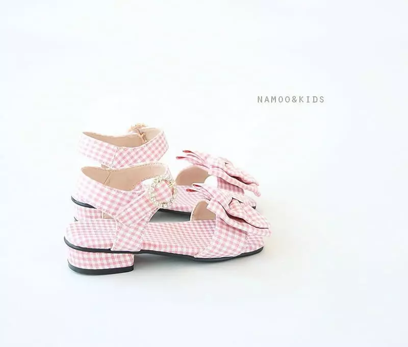 Namoo & Kids - Korean Children Fashion - #minifashionista - Oan Ribbon Check Sandals - 4